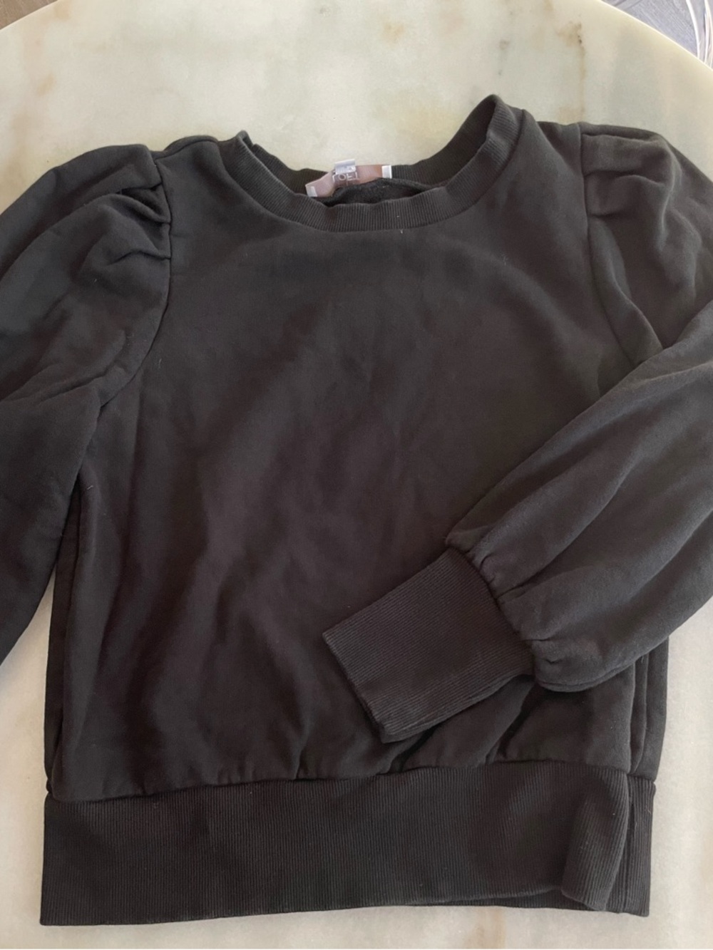 Loft Black Puff Sleeve Sweatshirt size M